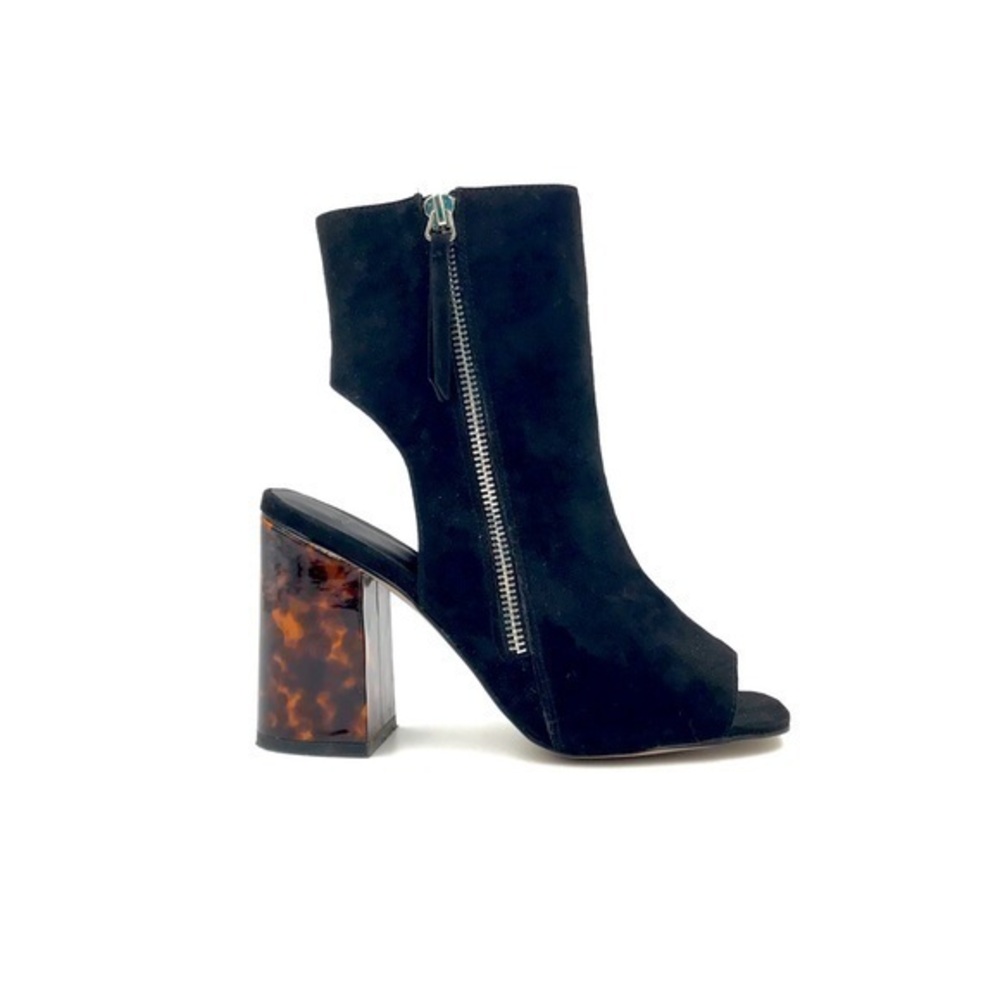 ASOS Black Tortoise Heel Sandal Booties size 5